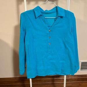 Fridaze linen top - turquoise - Sz s